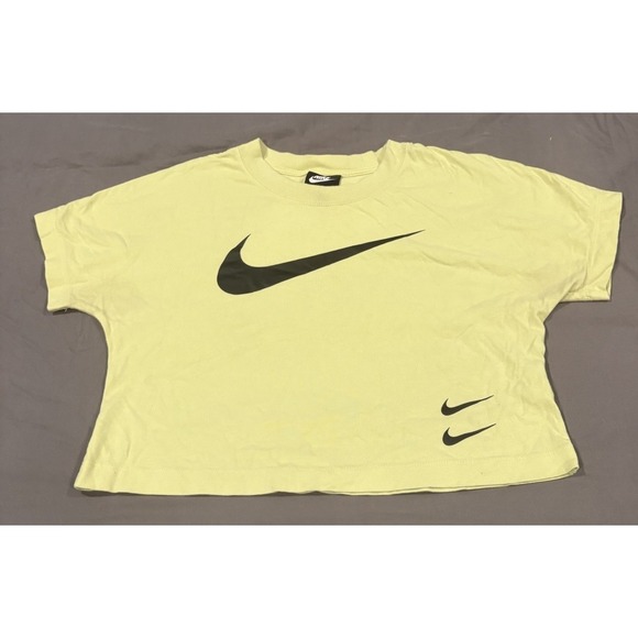 Nike Crop Top Women's Lime Green Short Sleeve Size Small - Picture 1 of 3